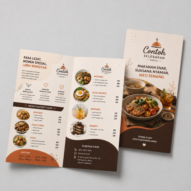 Buku menu ukuran DL