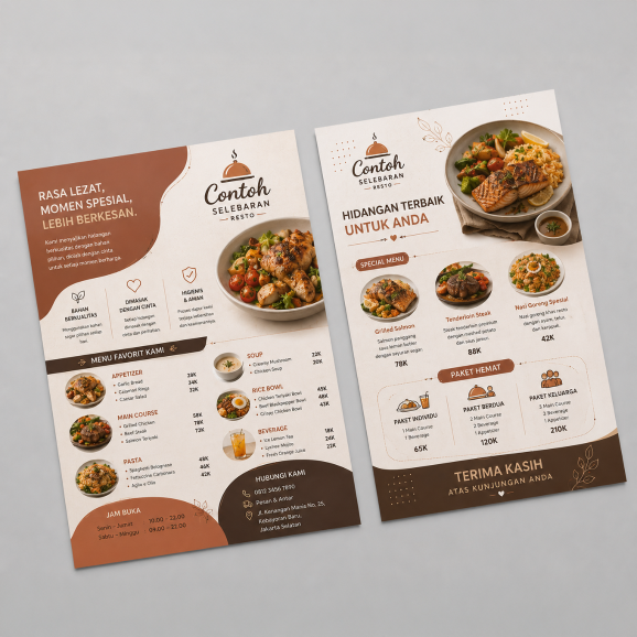 Buku menu ukuran A5