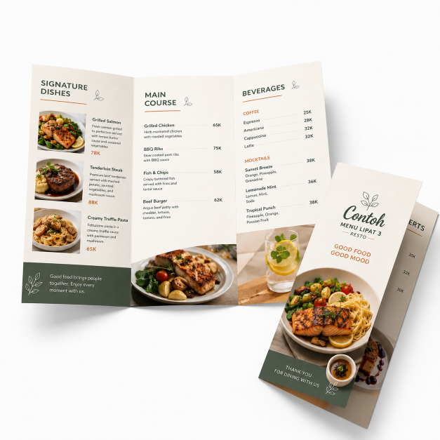 Buku menu ukuran DL